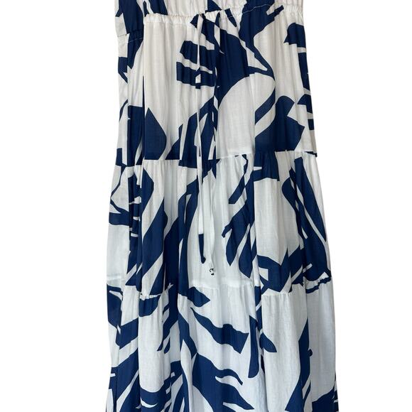 Willa Story Blue White Flowy Whimsical Tiered Broomstick Maxi Dress Size XS - Picture 3 of 11